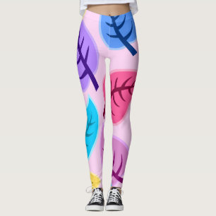 Regenbogen-Blätter Leggings
