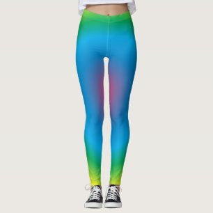 Regenbogen Blau Grün Gelb Bunte Leggings