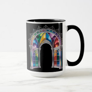 Regenbogen-Bleiglasbogen — Gotischer Dom Wind Tasse