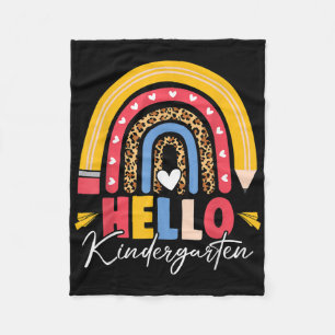 Regenbogen Bleistift Leopard Hallo Kindergarten Zu Fleecedecke