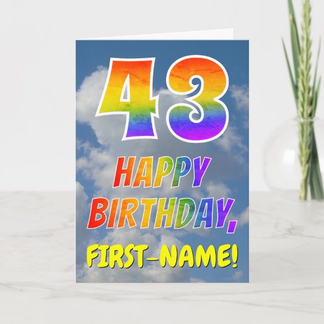 Regenbogen-Blick "43" u. "ALLES GUTE ZUM Karte (Vorderseite)