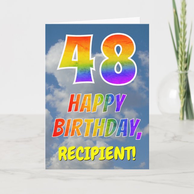 Regenbogen-Blick "48" u. "ALLES GUTE ZUM Karte (Vorderseite)