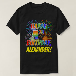 Regenbogen-Blick GLÜCKLICHER 4. GEBURTSTAG; T-Shirt