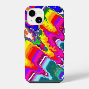 Regenbogen-Blip-Farbexplosion Fluid Art iPhone 14 Hülle