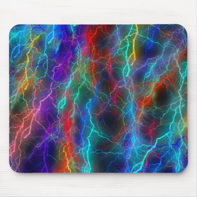 Regenbogen Blitz Sturm Mousepad (Vorne)