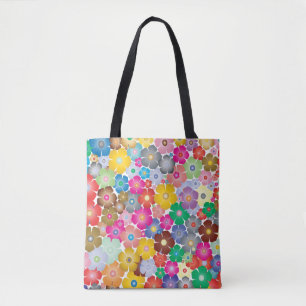 Regenbogen-Blume blüht Totbeutel Tasche