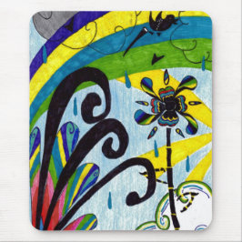 Regenbogen-Blume Mousepad