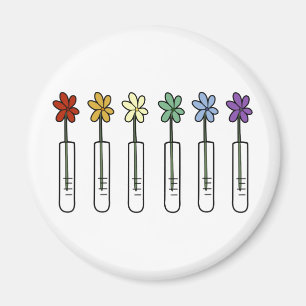 Regenbogen-Blume und Becher-Wissenschaftler Magnet