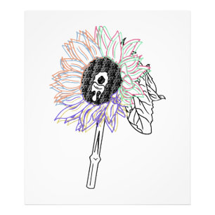 Regenbogen-Blumen-Funky-Kunst Fotodruck