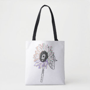 Regenbogen-Blumen-Funky-Kunst Tasche
