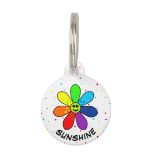 Regenbogen-Blumen-Haustier-Umbau Tiernamensmarke