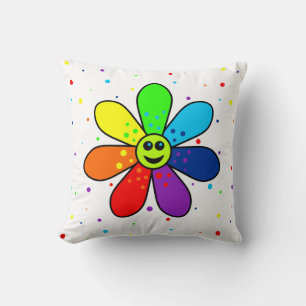 Regenbogen-Blumen-Kissen Kissen