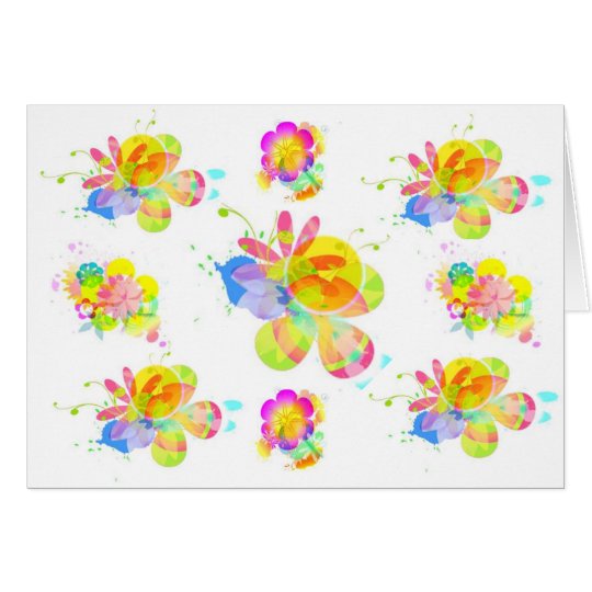 Regenbogen-Blumen-leere Gruß-Karte Karte