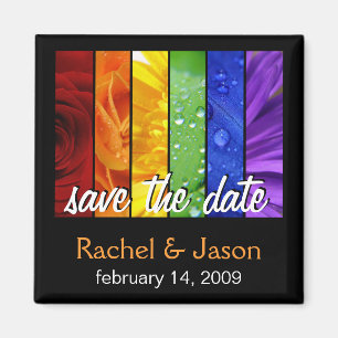 Regenbogen-Blumen Save the Date Magnet