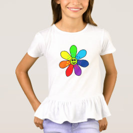 Regenbogen-Blumen-T - Shirt (Kind)