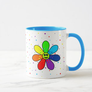 Regenbogen-Blumen-Tasse Tasse