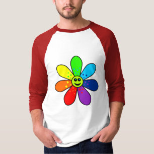 Regenbogen-Blumeraglan-T - Shirt