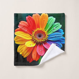 Regenbogen-Blüten-Kunst Badhandtuch Set