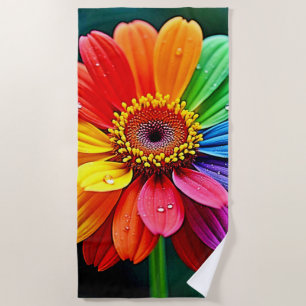Regenbogen-Blüten-Kunst Strandtuch