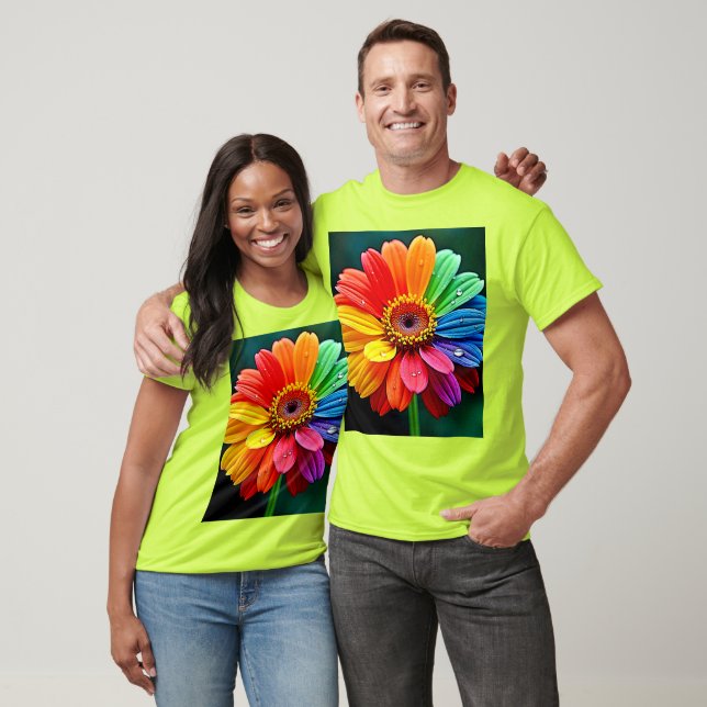 Regenbogen-Blüten-Kunst T-Shirt (Unisex)