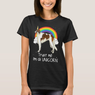 Regenbogen Borzoi Vertrau Mir Ich Bin Ein Einhorn T-Shirt