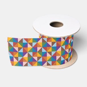 Regenbogen, braun, rosa und blaues Pinrad Satinband
