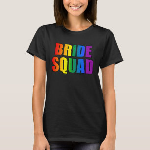 Regenbogen-Braut-Squad Lesbische LGBT-Hochzeit Jun T-Shirt