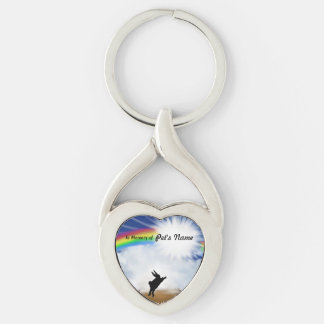 Regenbogen-Brücken-Denkmal für Kaninchen Schlüsselanhänger