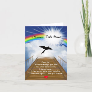 Regenbogen-Brücken-Erinnerungsgedicht für Vögel Karte