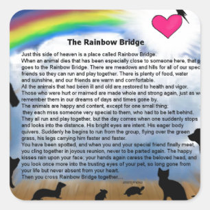 Regenbogen-Brücken-Gedicht Quadratischer Aufkleber