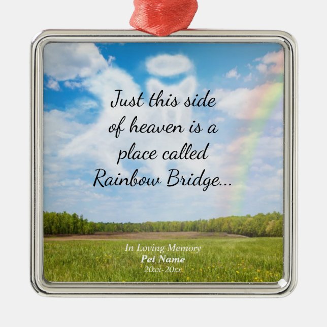 Regenbogen-Brücken-kundenspezifische Silbernes Ornament (Vorne)