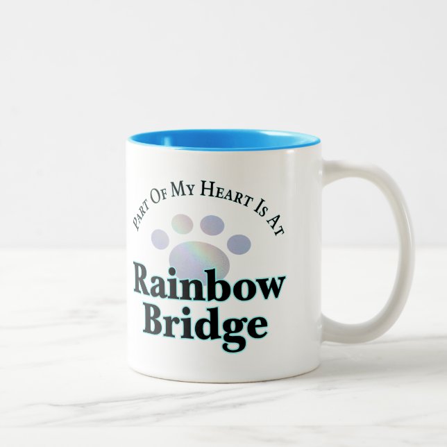 Regenbogen-Brücken-Tatzen-Tasse Zweifarbige Tasse (Rechts)