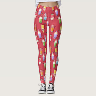 Regenbogen-Bubble-Teas rosa Leggings
