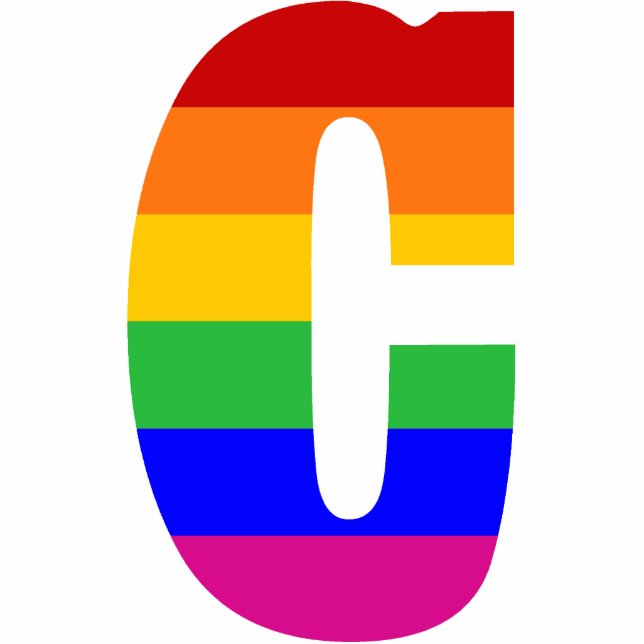 Regenbogen-Buchstabe C Fotoskulptur Ornament (Vorne)