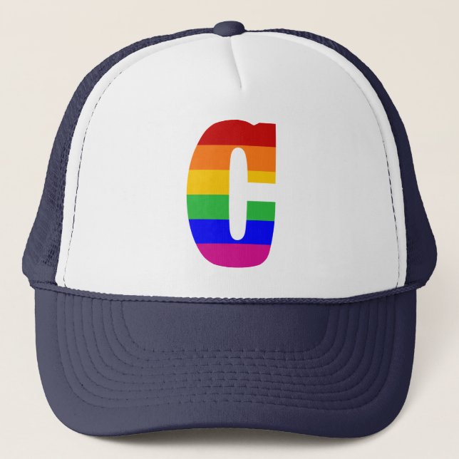 Regenbogen-Buchstabe C Truckerkappe (Vorderseite)