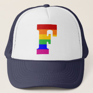 Regenbogen-Buchstabe F Truckerkappe