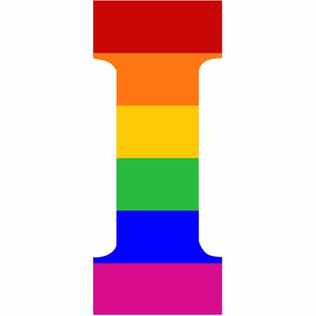 Regenbogen-Buchstabe I Fotoskulptur Ornament (Vorne)