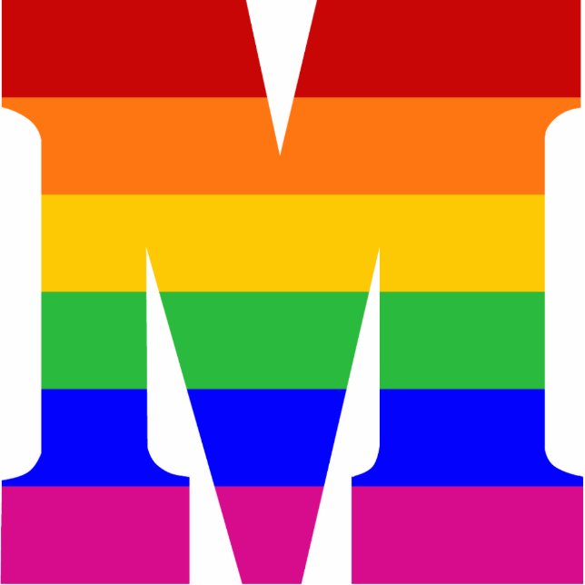 Regenbogen-Buchstabe M Fotoskulptur Ornament (Vorne)