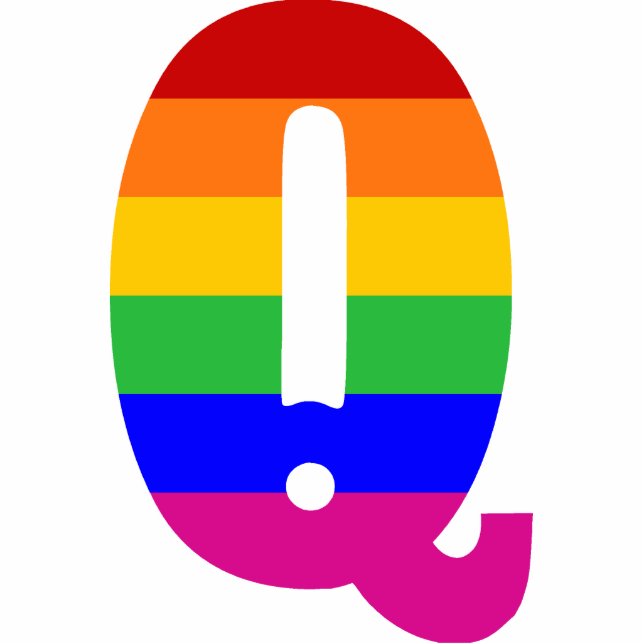 Regenbogen-Buchstabe Q Fotoskulptur Ornament (Vorne)