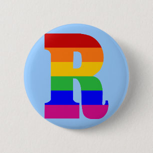 Regenbogen-Buchstabe R Button