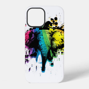Regenbogen Bull Elefant Abstrakt iPhone 12 Hülle