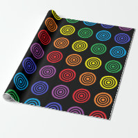 Regenbogen-Bullaugen-Schwarz-Packpapier