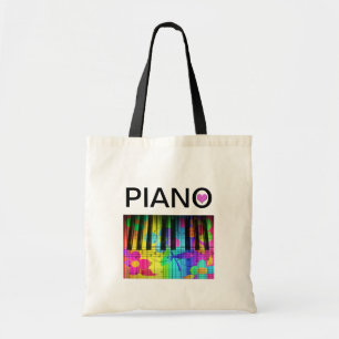 Regenbogen-bunte Klavier-Tastatur und Anmerkungen Tragetasche