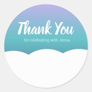 Regenbogen Bunte Wolke Danke Runder Aufkleber