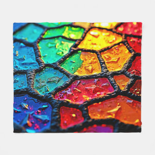 Regenbogen-Buntglas Nahaufnahme Kunst Fleecedecke