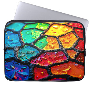 Regenbogen-Buntglas Nahaufnahme-Kunst Laptopschutzhülle