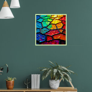 Regenbogen-Buntglas Nahaufnahme Kunst Poster