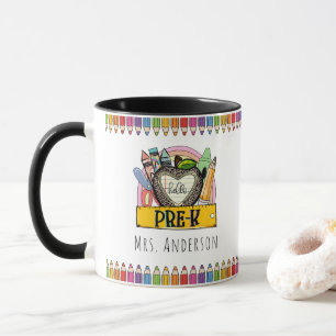 Regenbogen Buntstifte Lehrer Tasse
