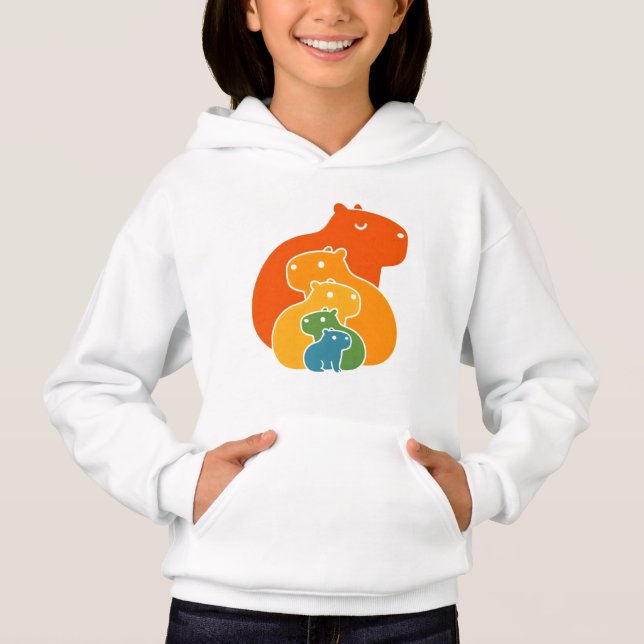 Regenbogen-Capybaras Hoodie (Vorderseite)