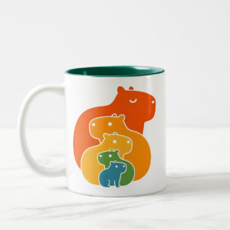 Regenbogen-Capybaras Zweifarbige Tasse